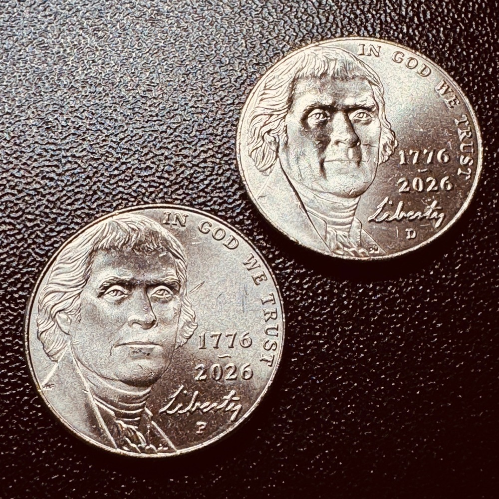 2026 P and D Jefferson Nickel Set 250th Anniversary 1776-2026 Uncirculated